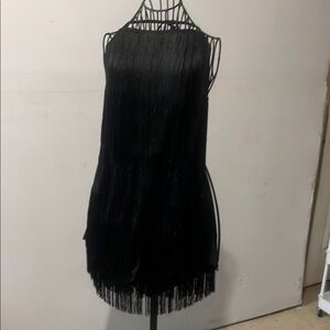 Black Tiered Halter Mini Dress